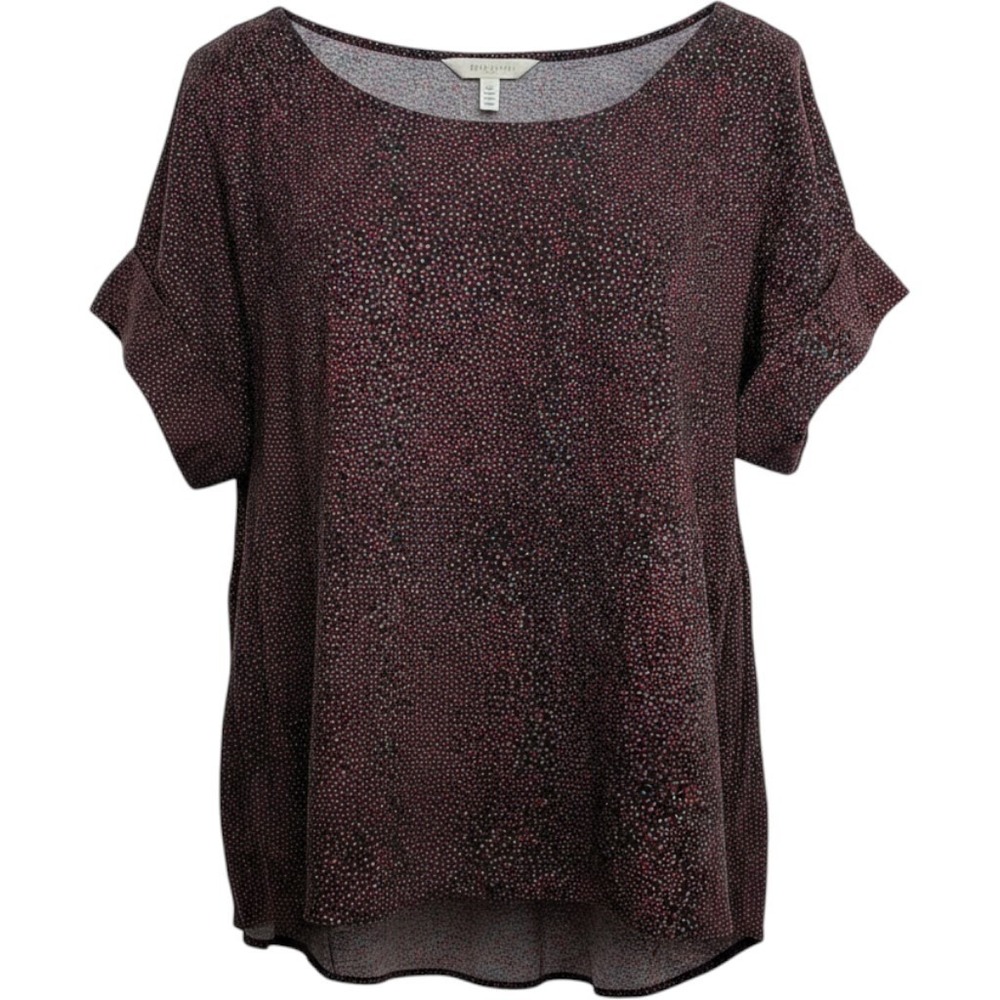 Beverly Drive Womens 20/22W Blouse Black Red Dotted Rayon Babydoll High Low NWT